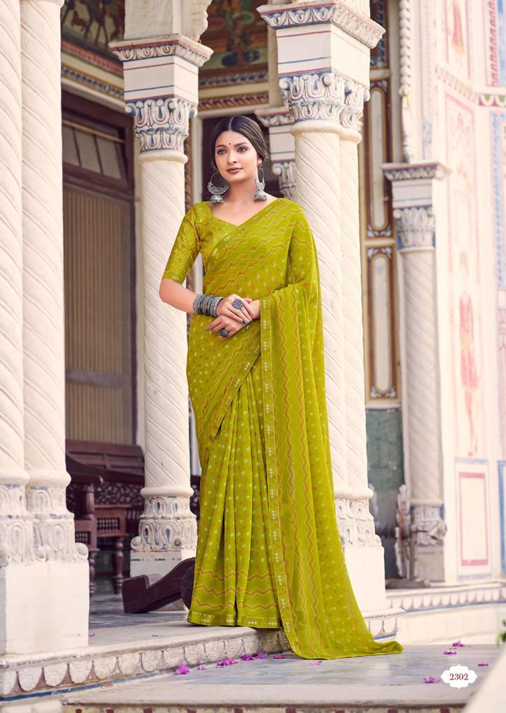 Kashvi Rangrez Printed Georgette Designer Fancy Wear Saree Collection